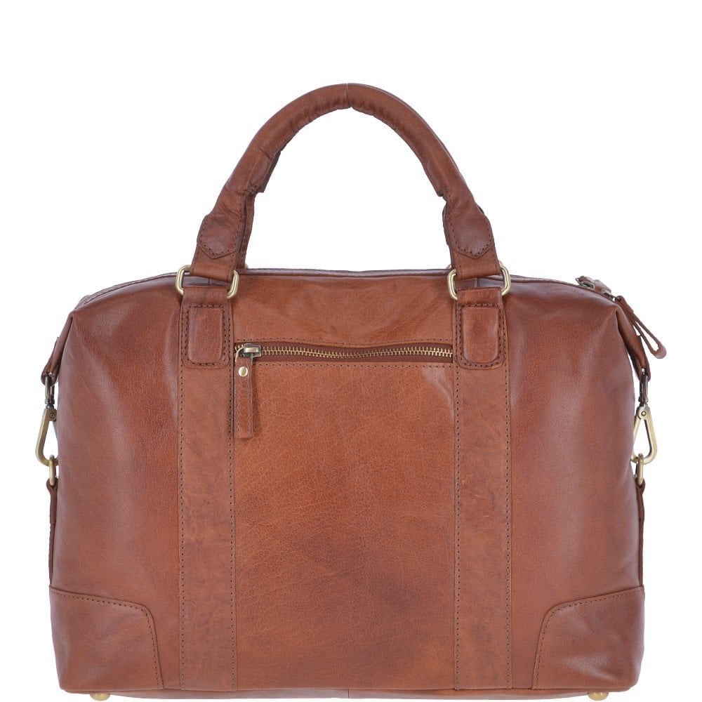 Leather Vintage Laptop Work Bag - Honey