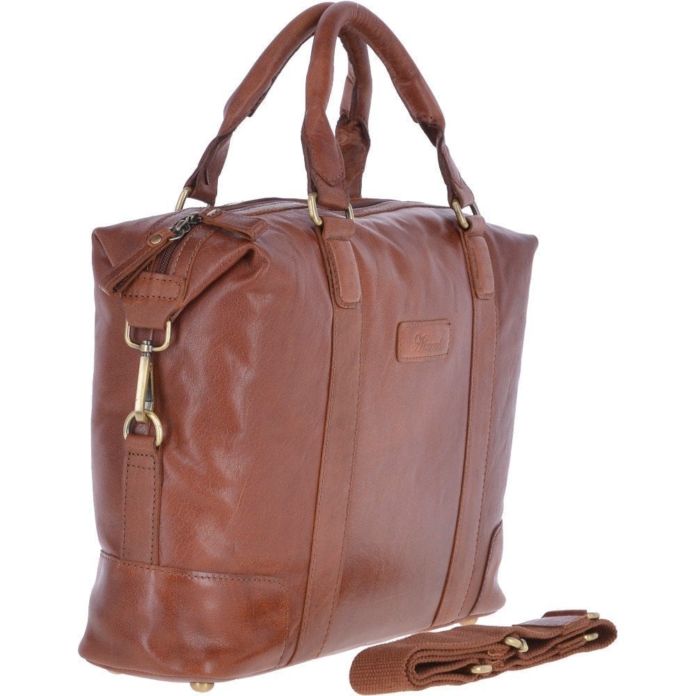 Leather Vintage Laptop Work Bag - Honey