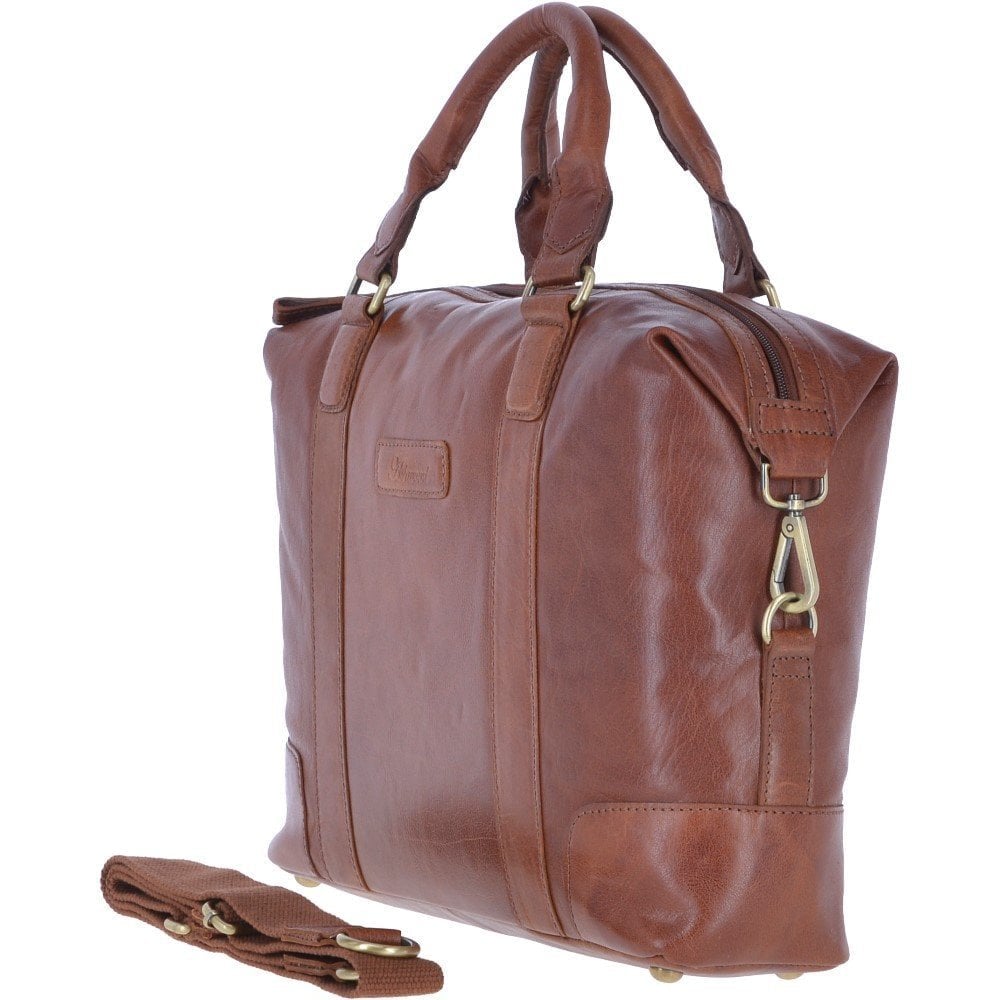 Leather Vintage Laptop Work Bag - Honey