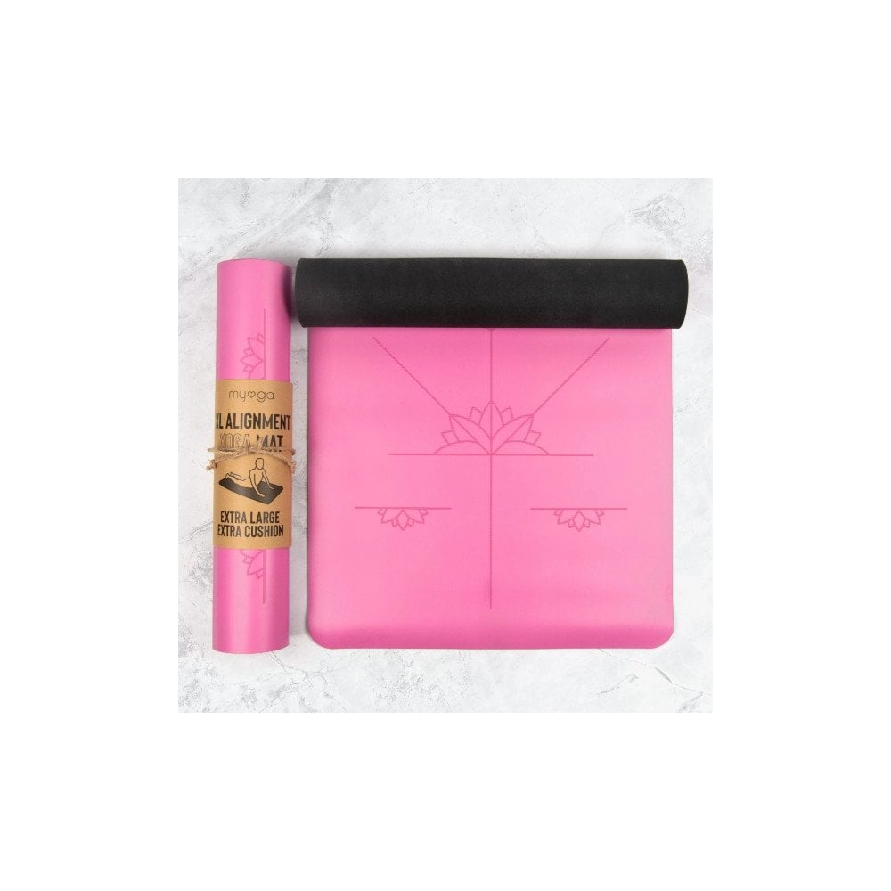 Pink Extra Large Alignment Yoga Mat