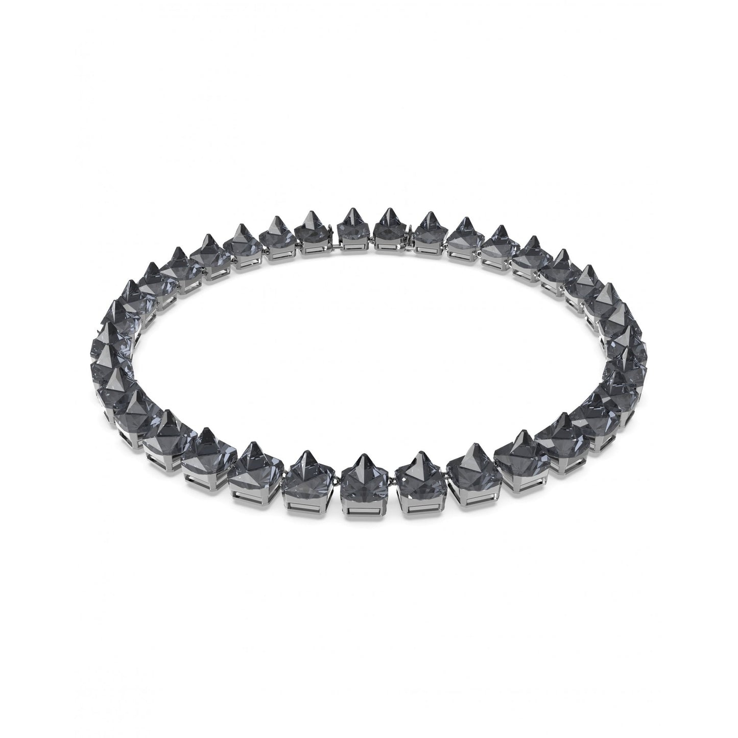 Ortyx Grey Toned Pyramid Cut Necklace