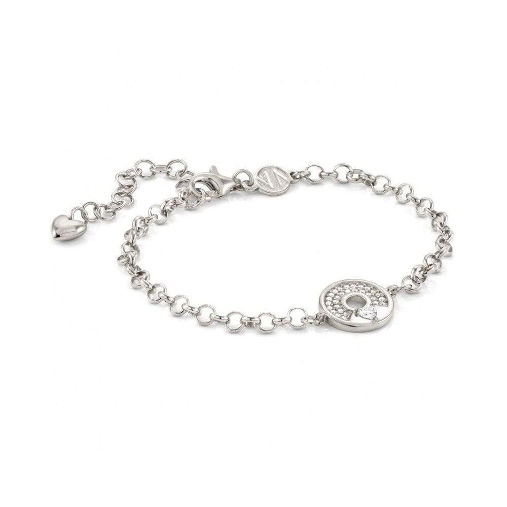 Sentimental Zirconia Silver Heart Bracelet