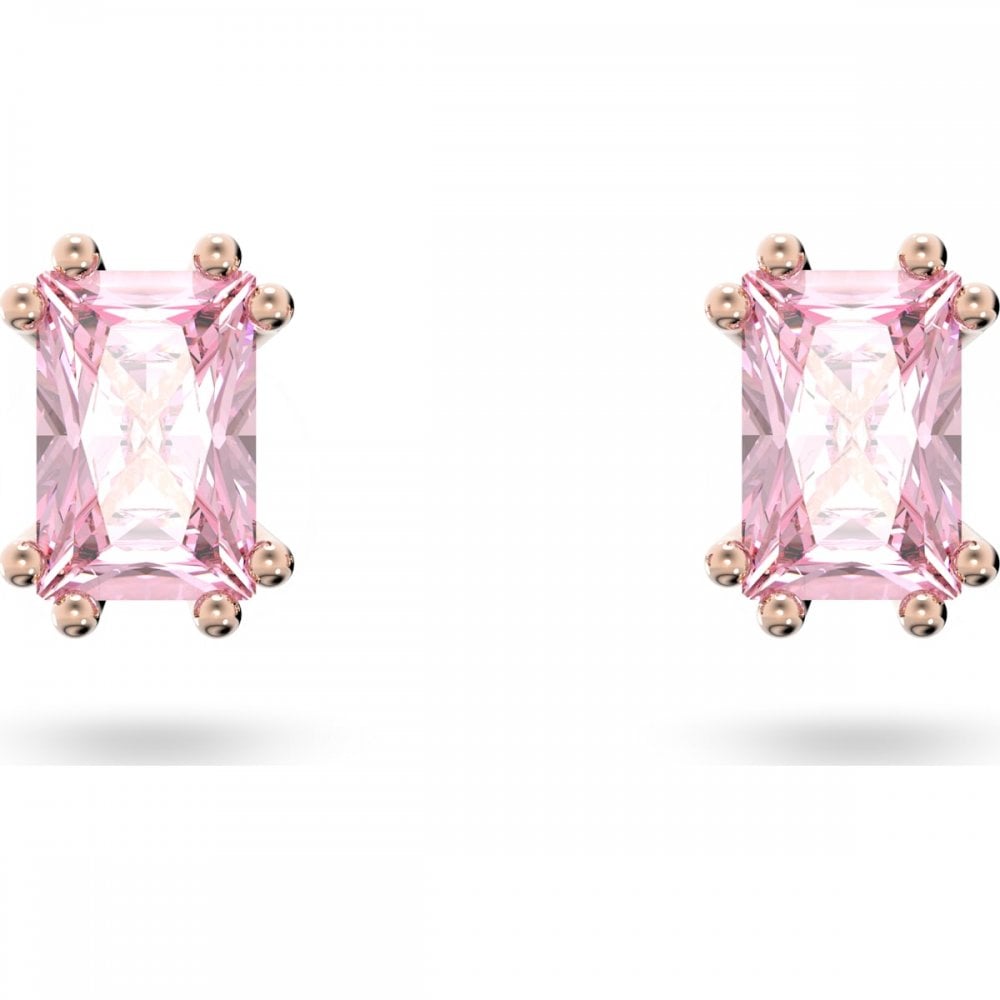 Stilla stud earrings, Pink, Rose gold-tone plated
