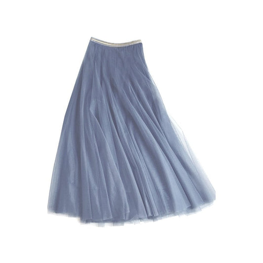 Tulle Layer Skirt Denim Blue - Small
