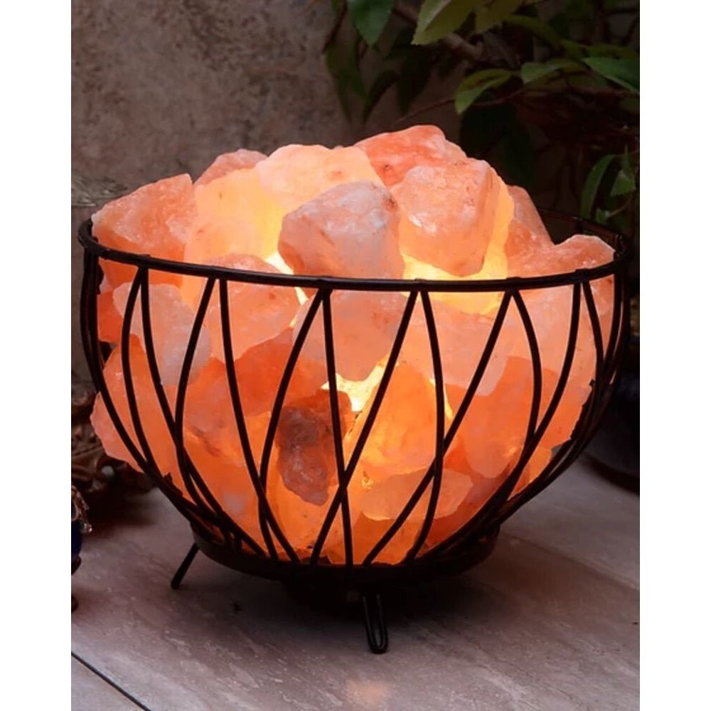 Criss-Cross Basket With Himalayan Salt Fire Rocks