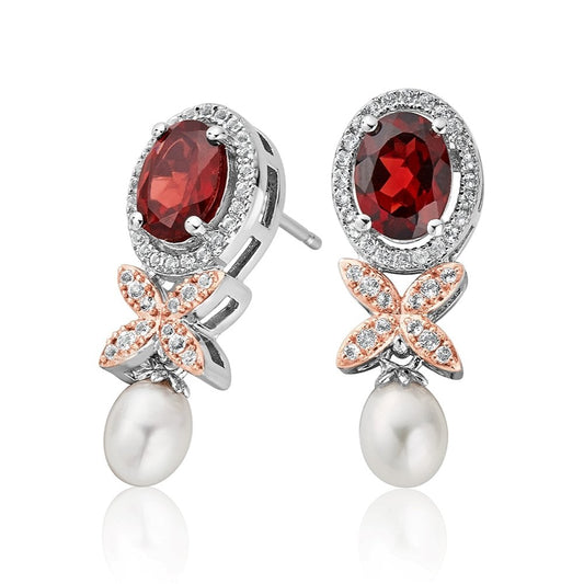 Queens Jubilee Superbloom Garnet Earrings