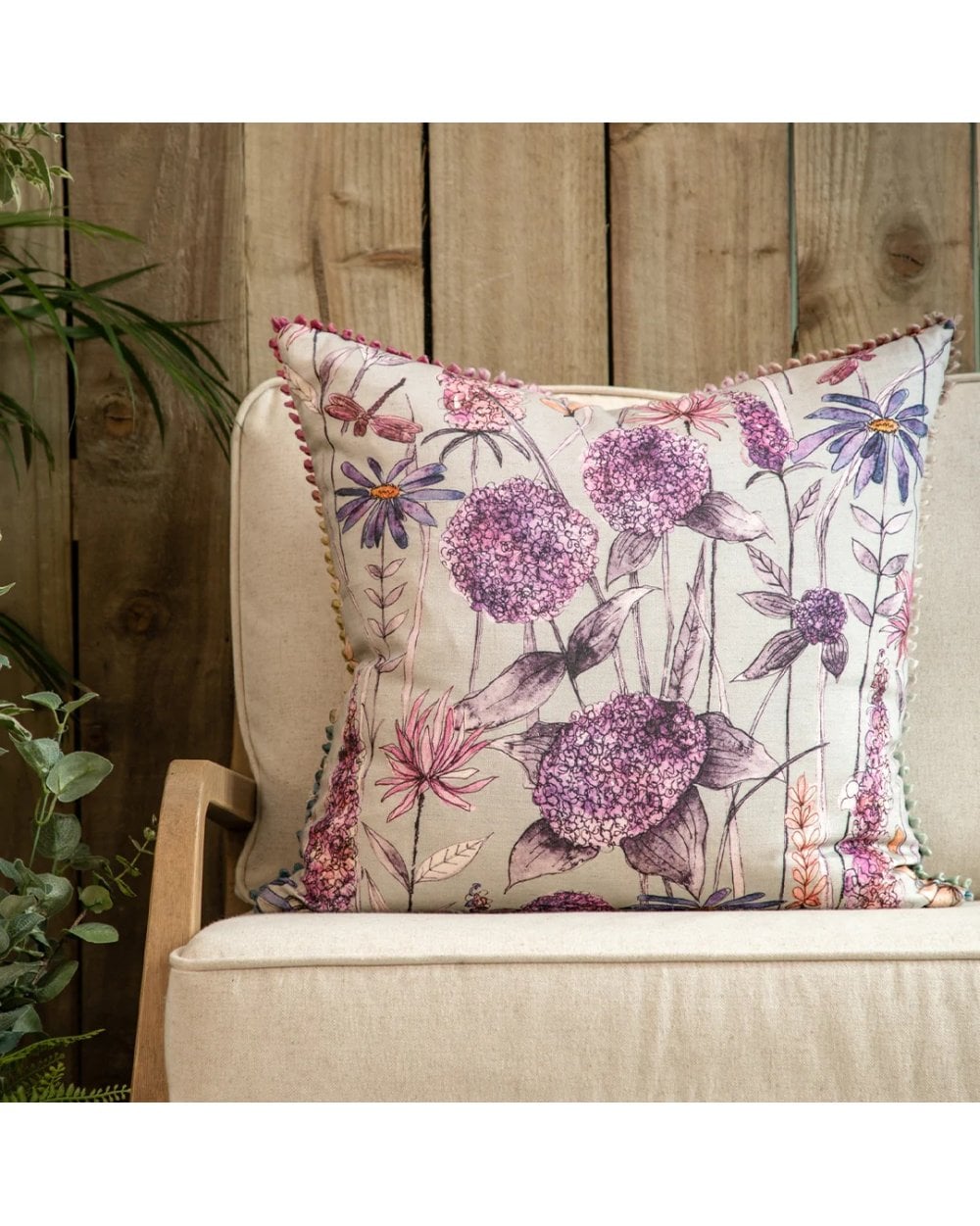 Florabunda Fuchsia Cushion 55x55