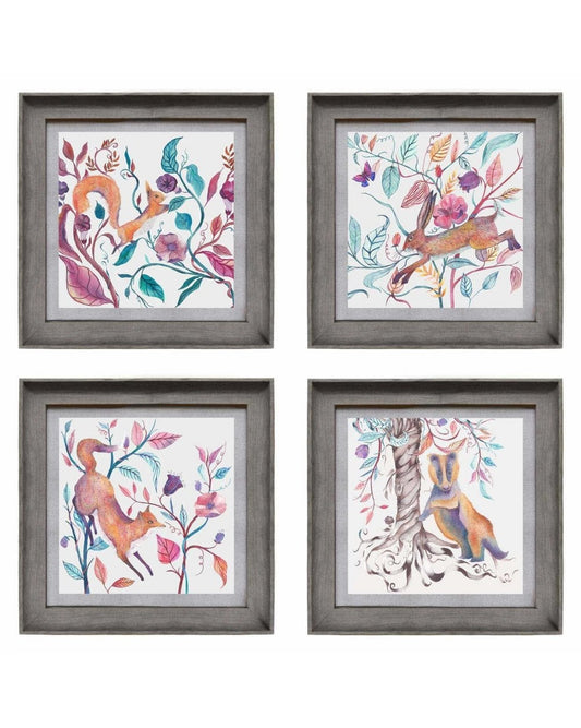 Leaping Into The Fauna Framed Print Collection 46x46