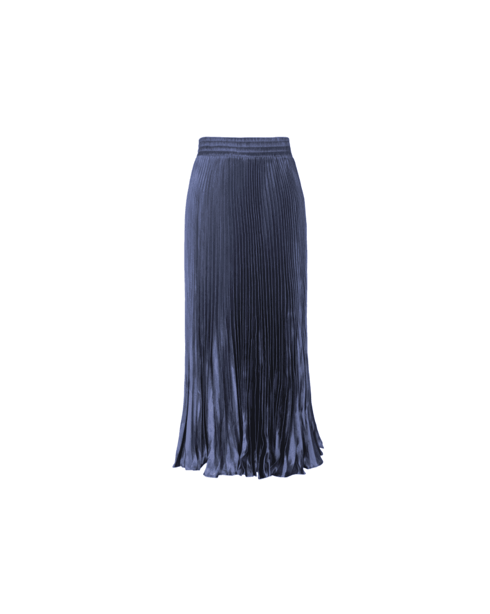 Navy Pleated Shimmer Skirt