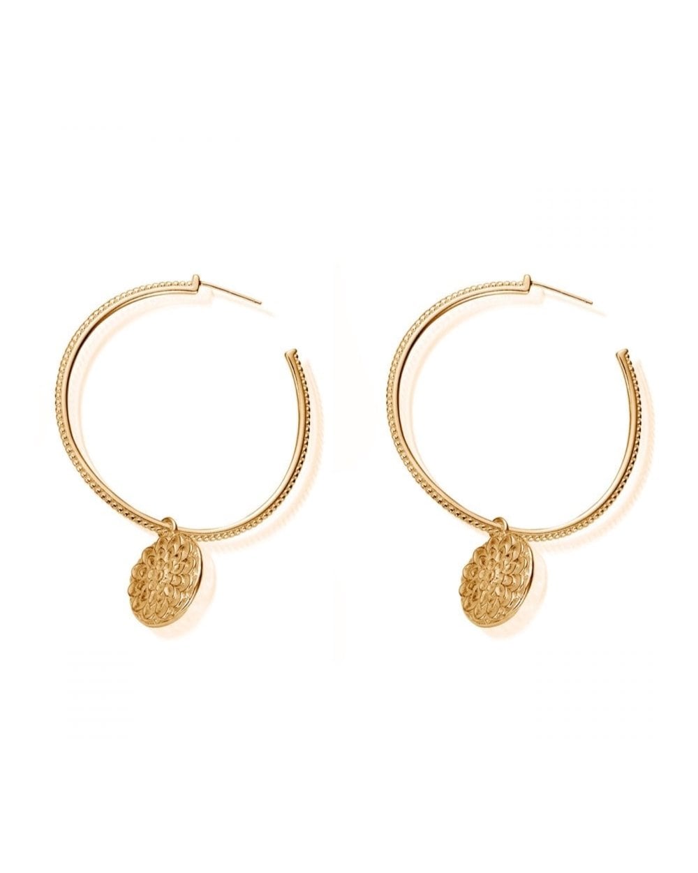 Drop Earrings Moon flower hoop Earrings