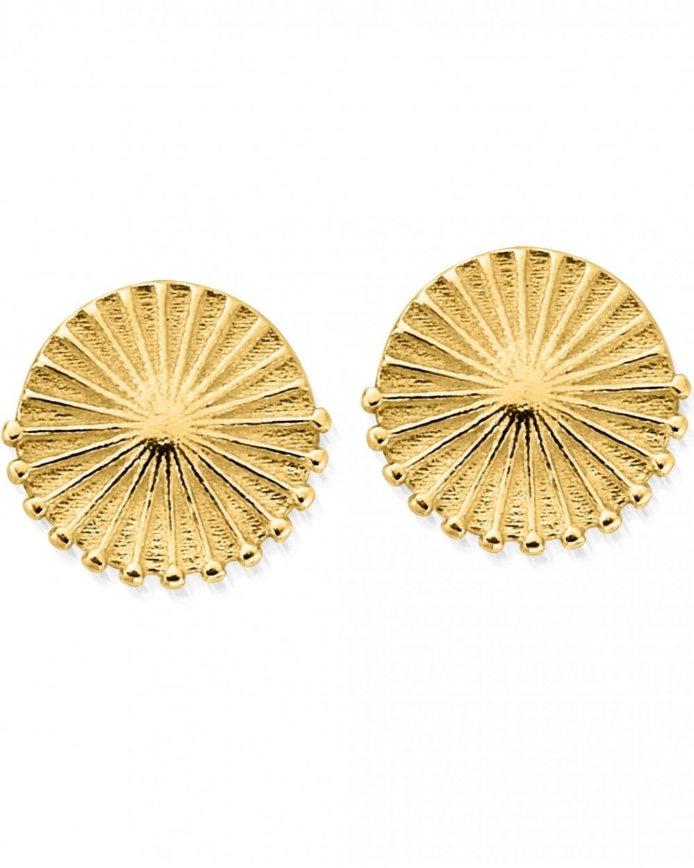 Gold Sunburst Stud Earrings