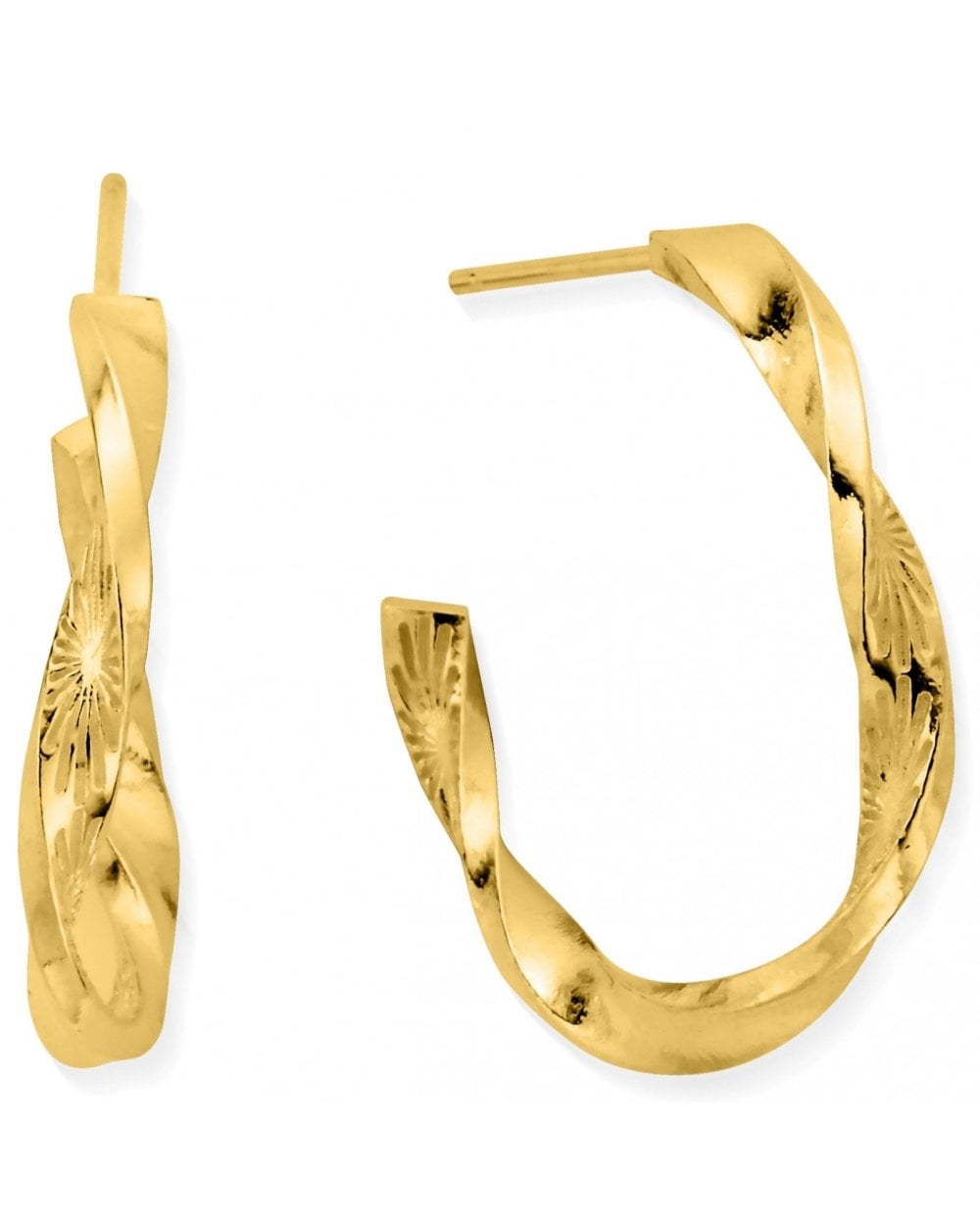 Gold Sun Twisted Hoops