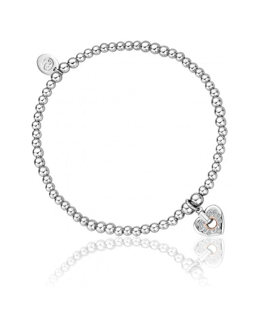 Cariad Sparkle Heart Affinity Bead Bracelet 16-16.5cm