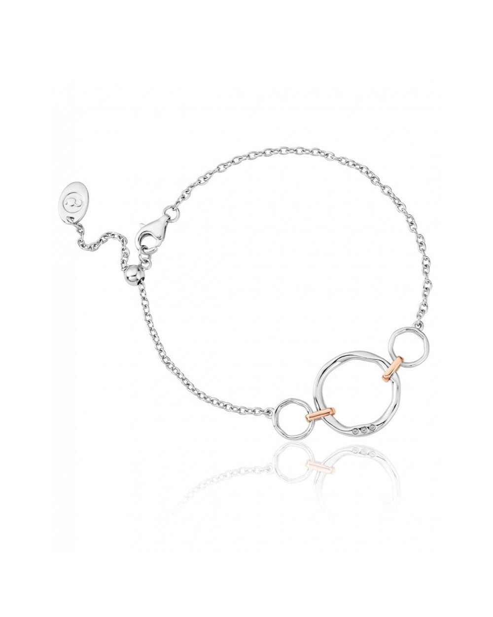Ripples Triple Circle White Topaz Bracelet