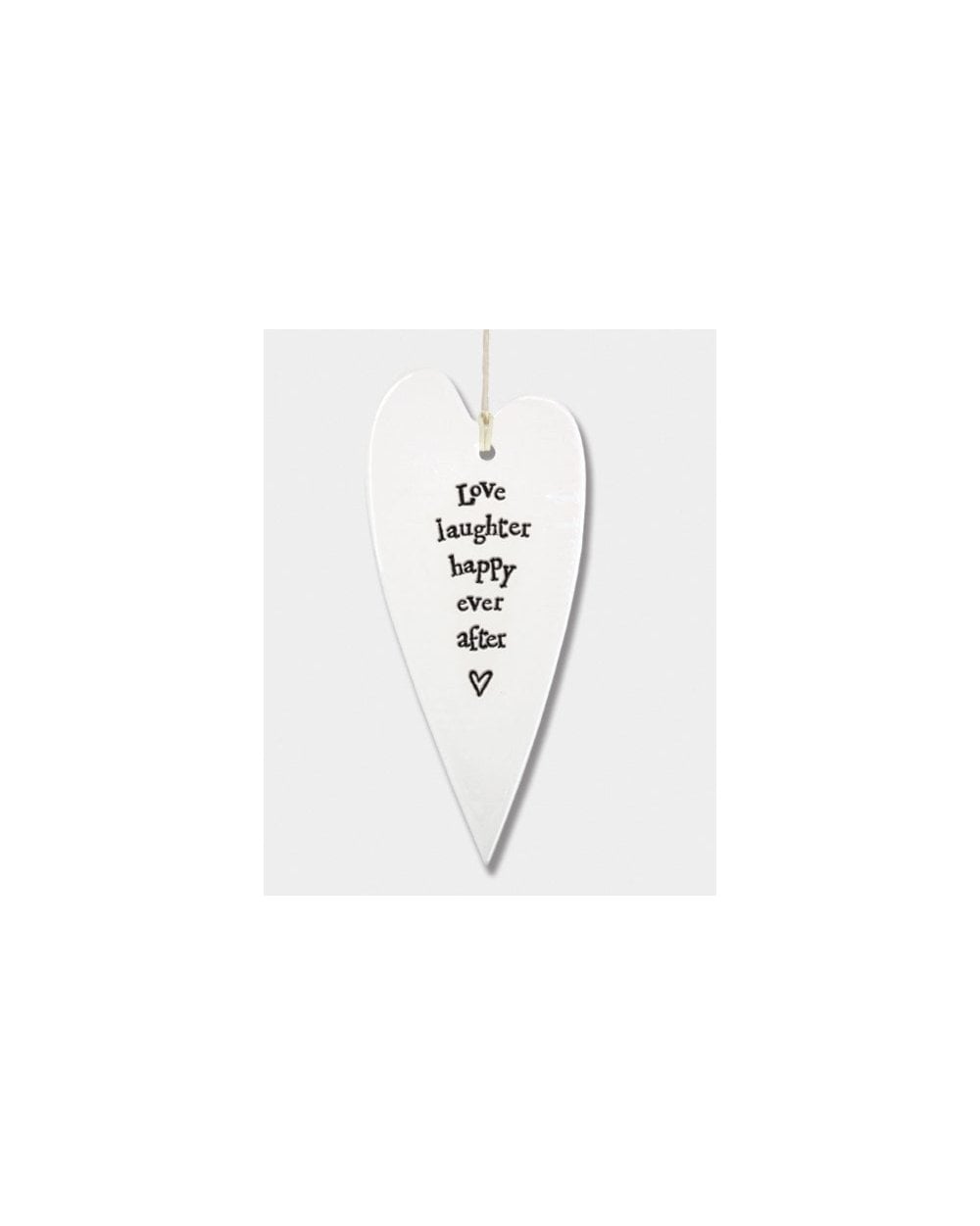 Porcelain Long Heart - Love, Laughter