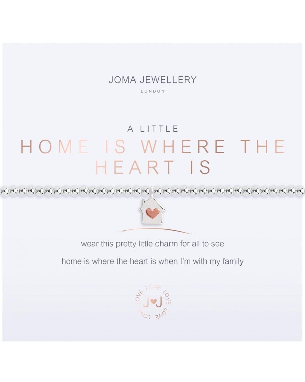 A Little - Home Is Where The Heart Is - Silver/Rose Gold- 17.5cm stretch