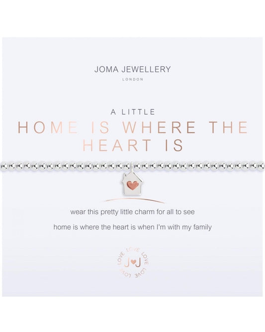 A Little - Home Is Where The Heart Is - Silver/Rose Gold- 17.5cm stretch