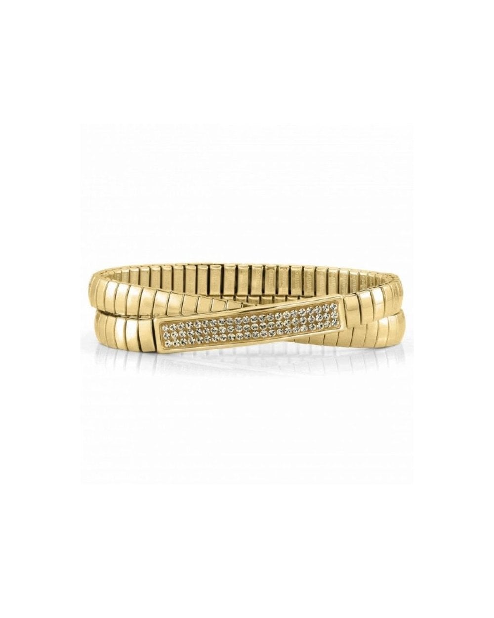 Steel Xte Bracelets And Swarovski Double Fin, Yellow Gold (024_Champagne)