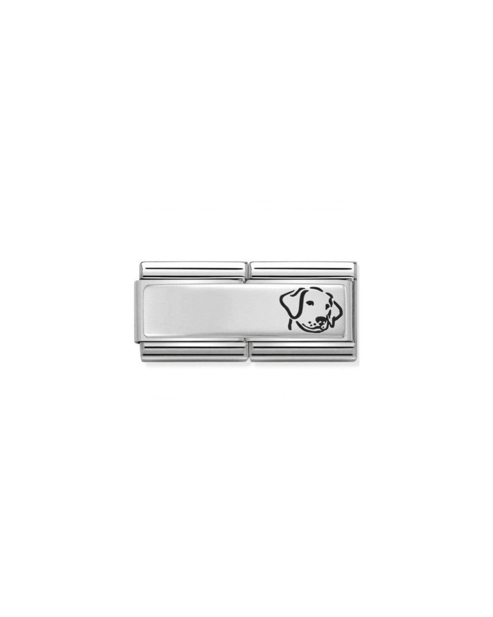 Composable Classic Double Engraved Steel And Silver 925 Custom (16_Dog)