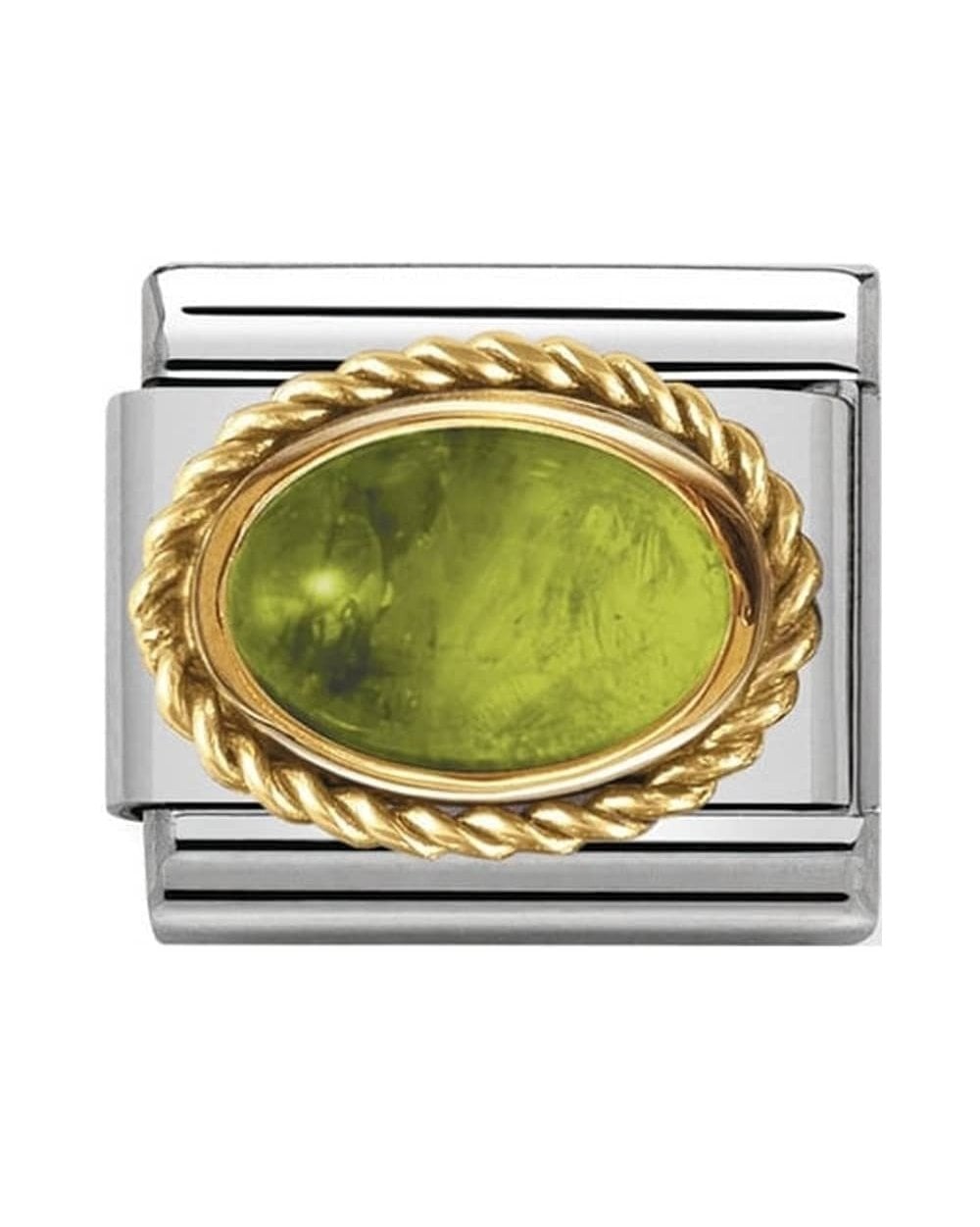 Classic Gold Stones Oval Peridot Charm