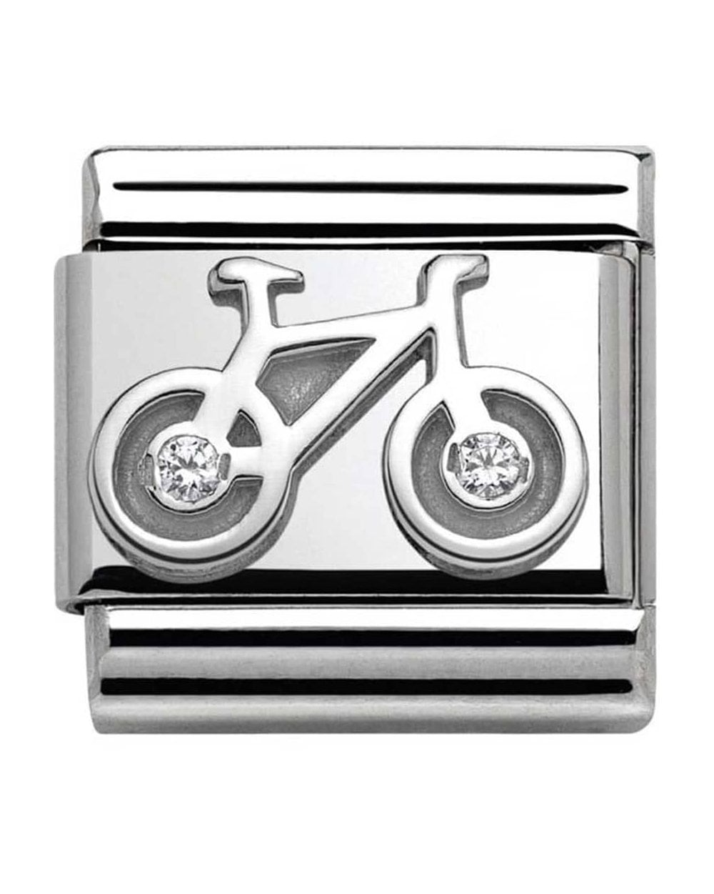 Classic Silvershine Symbols CZ Bicycle Charm
