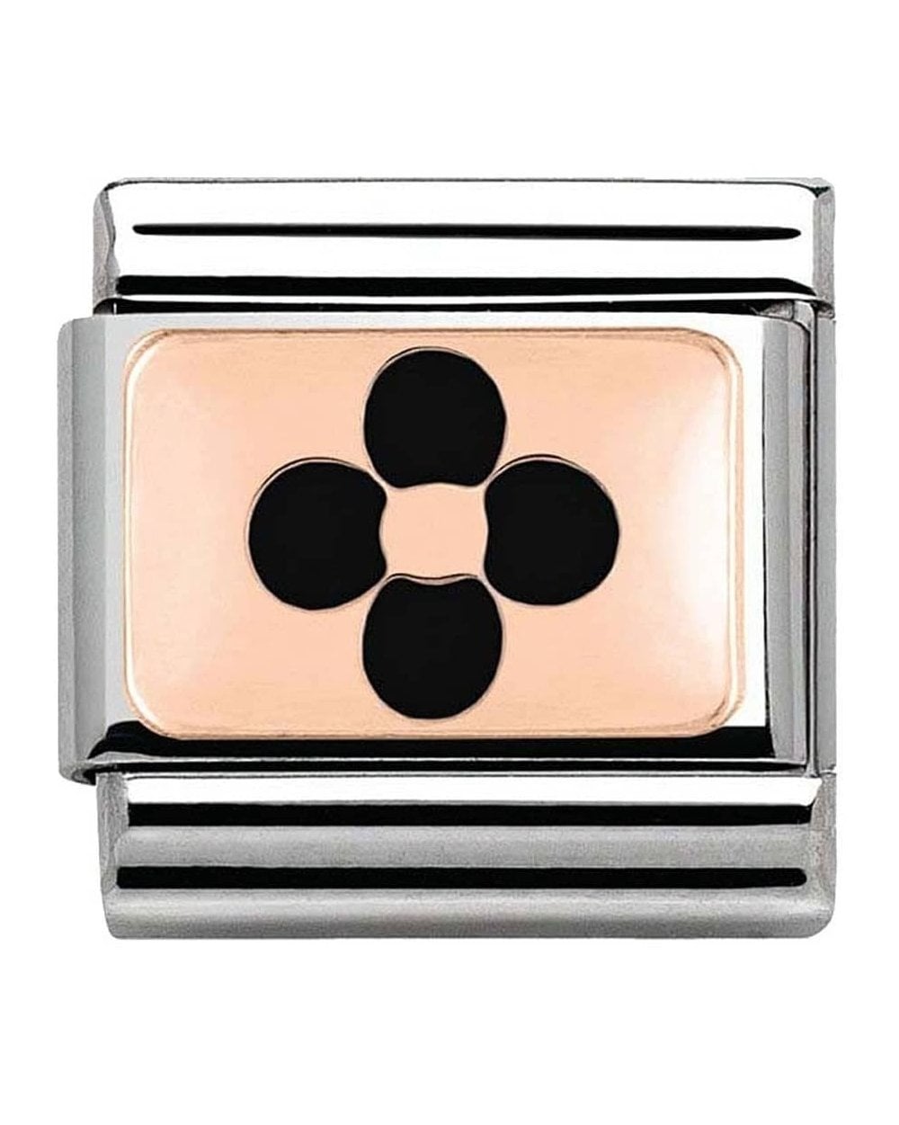 Classic Rose Gold Black Flower Charm