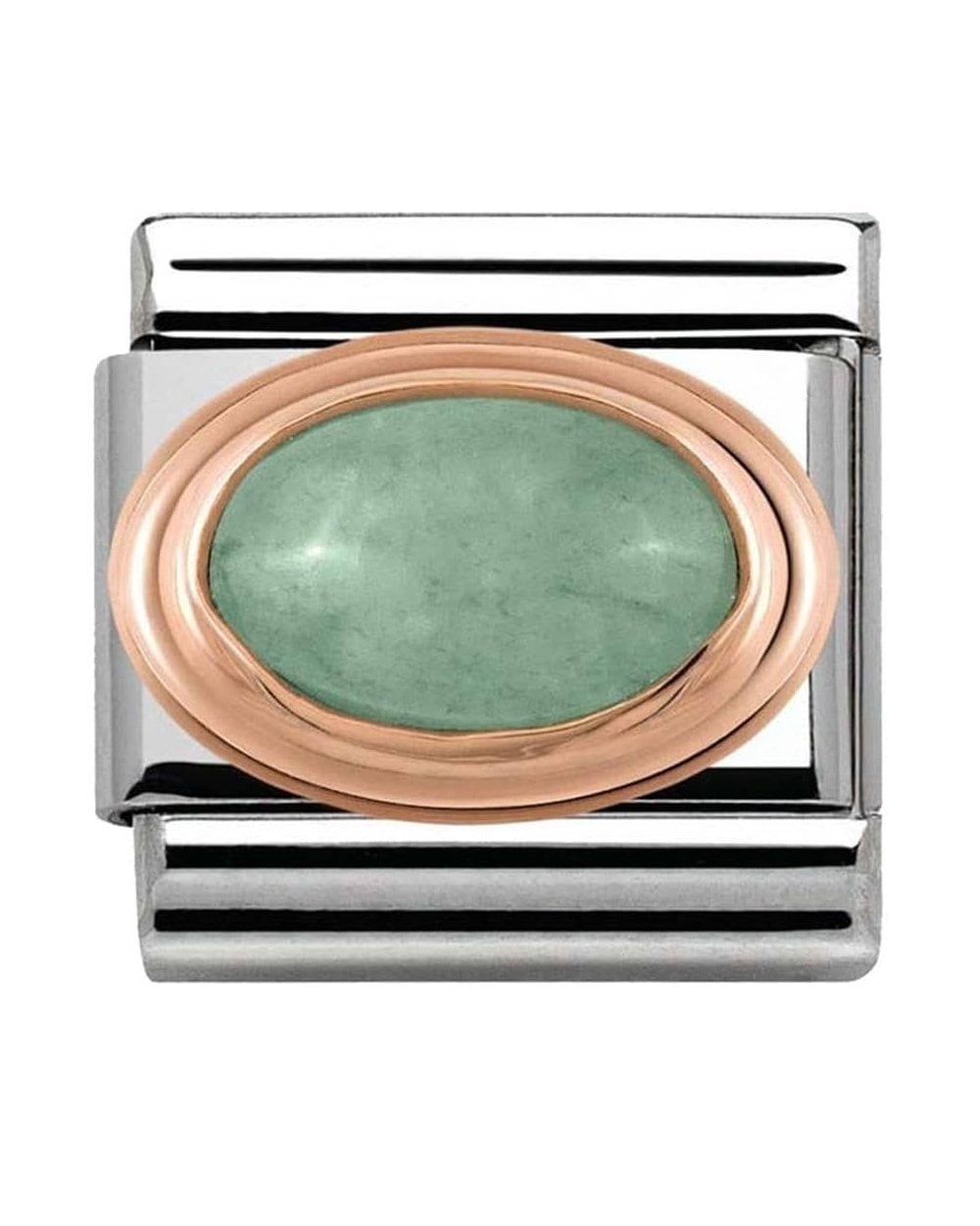 Classic Rose Gold Green Aventurine Charm