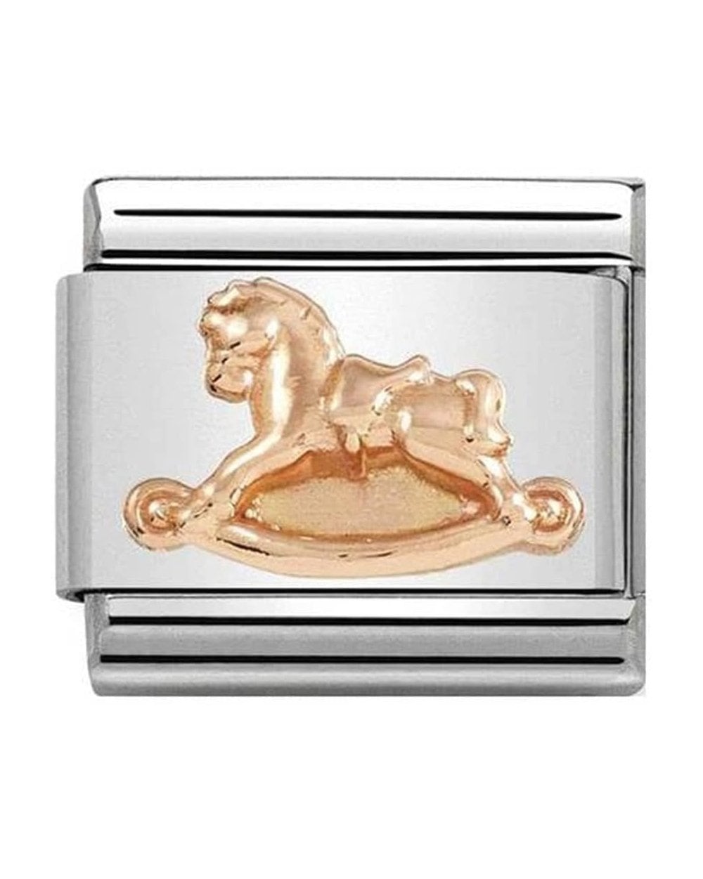 Classic Rose Gold Rocking Horse Charm