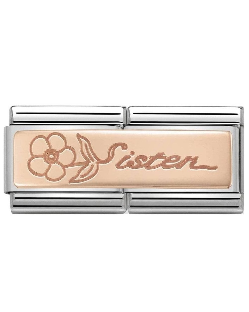 Classic Rose Gold Double Sister with Flower Charm