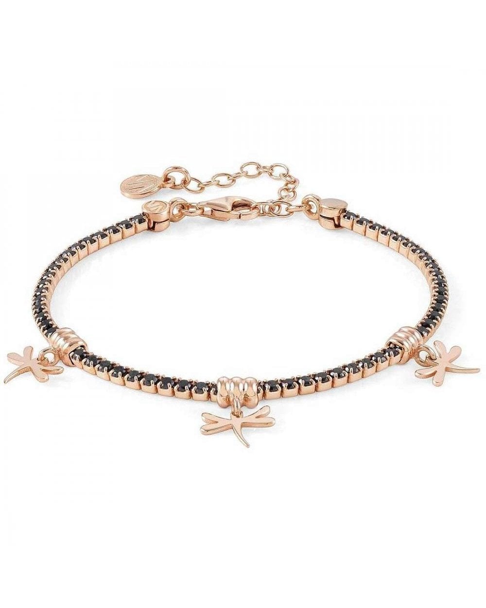 Chic&Charm Bracelet In 925 Silver And Cubic Zirconia Rose Gold Dragonfly