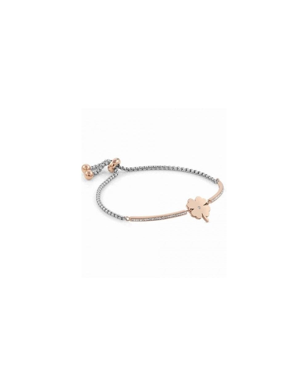 Bracelet In And Cubic Zirconia Four-Leaf Clover