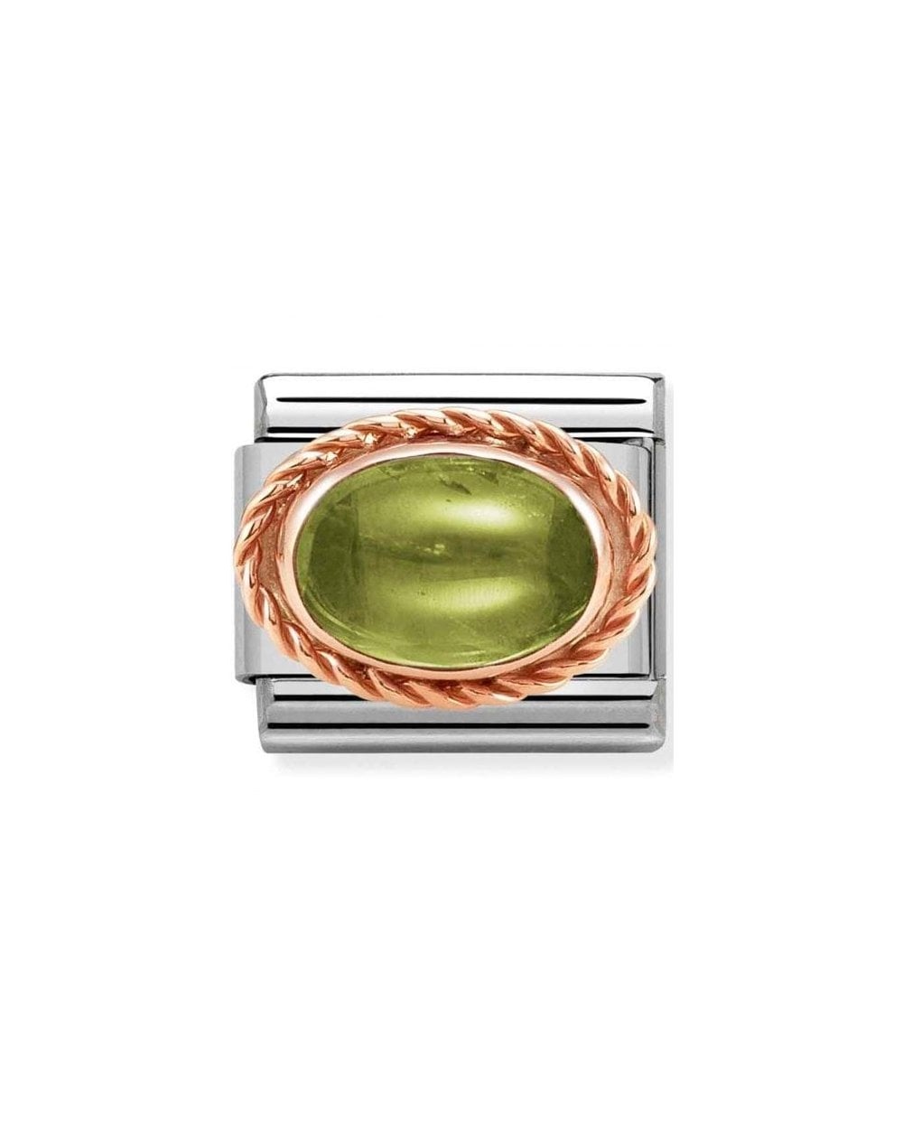 Composable Classic Rich Setting Stone In Steel And 375 Gold Peridot