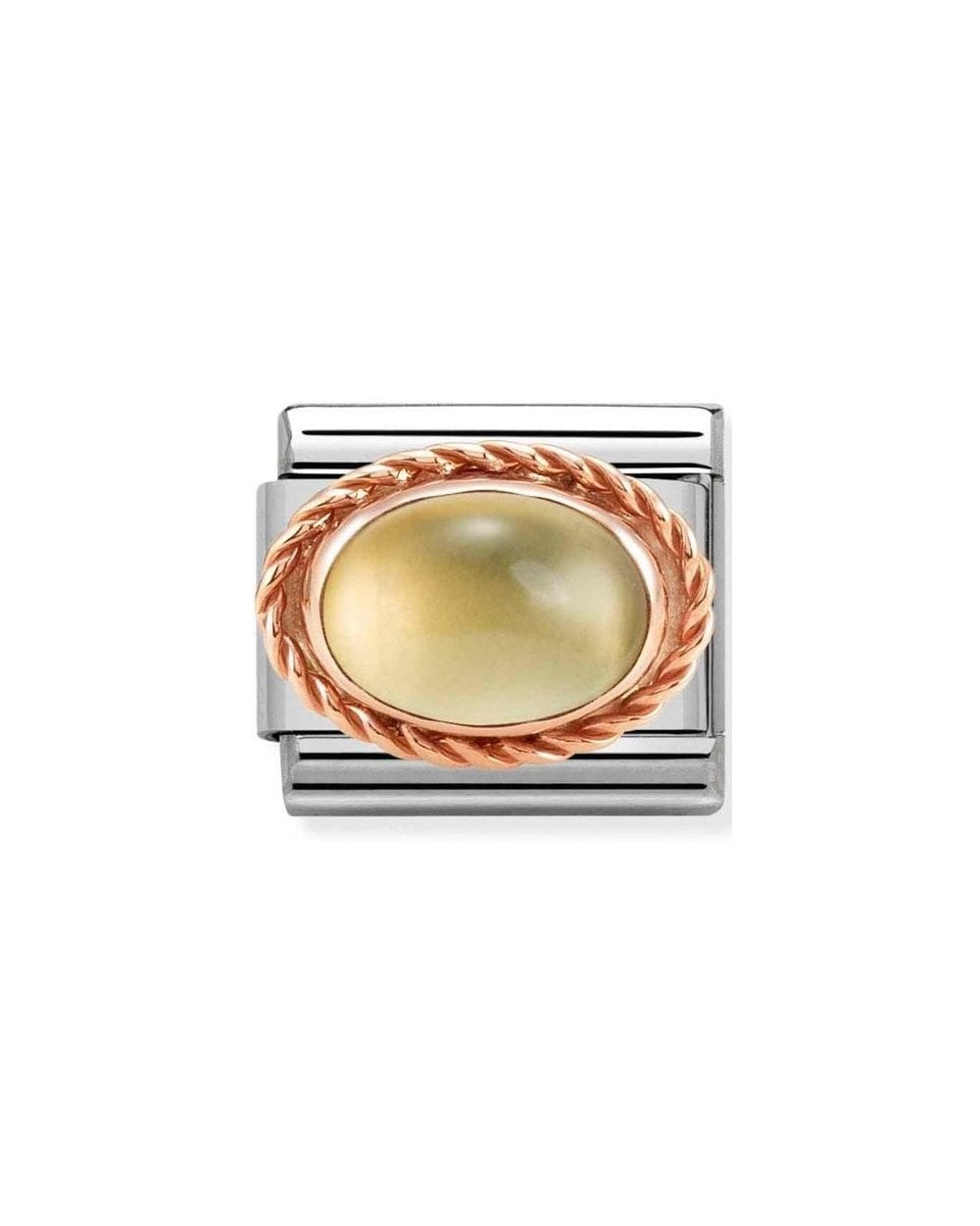 Composable Classic Rich Setting Stone In Steel And 375 Gold Citrine