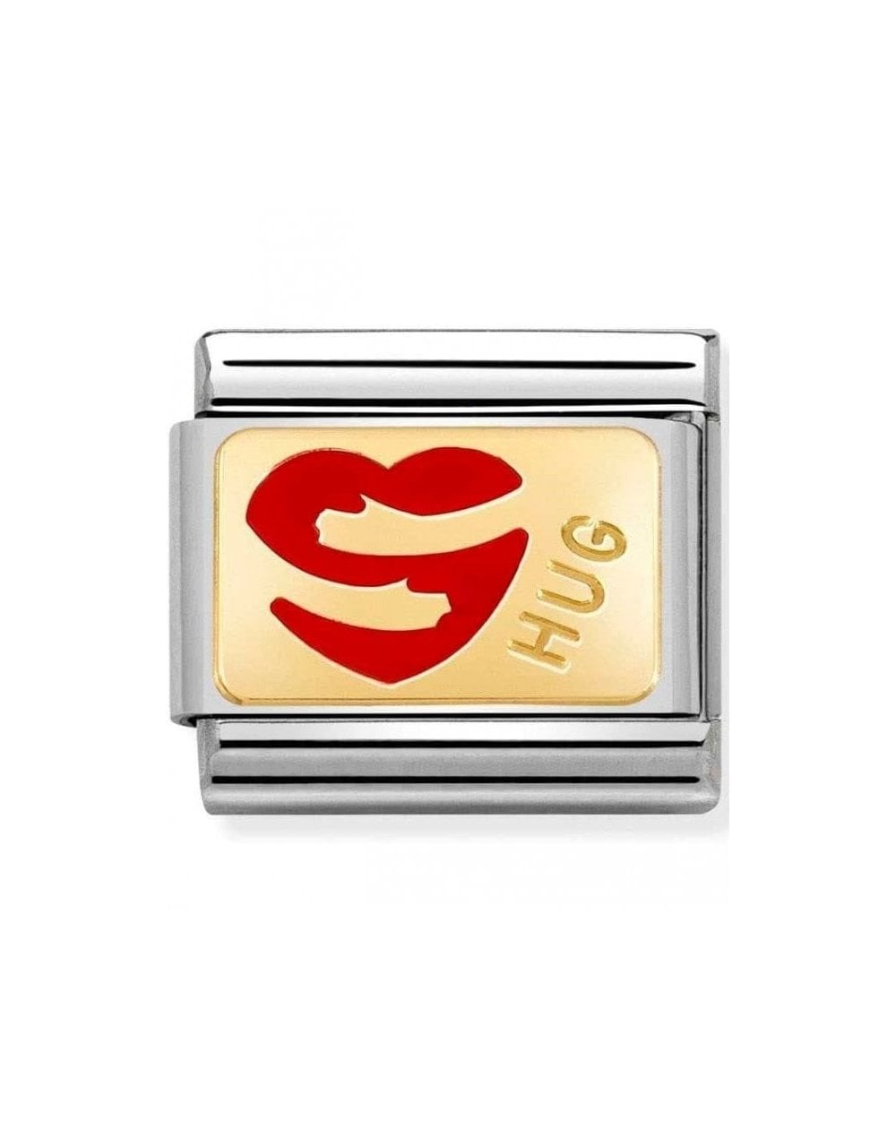 Composable Classic Plates Steel Enamel And 18K Gold Heart Hug