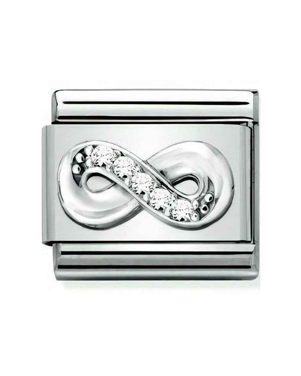 Composable Cl Symbols Steel Cubic Zirconia And Silver 925 Infinity