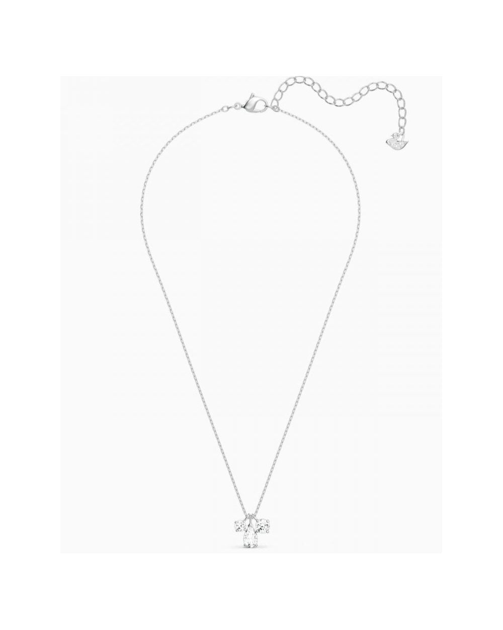 Attract Cluster Pendant, White, Rhodium Plated