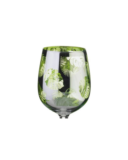 Tropical Leaves Wine Glass