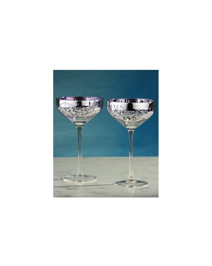 Set of 2 Lilac Filigree Champagne Saucers