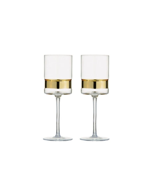 Set of 2 Gold Soho Wine Glasses