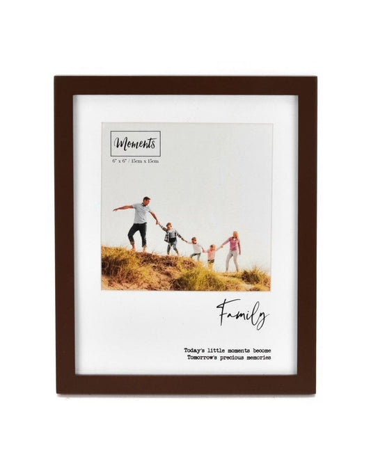 6" x 6" Moments Wooden Photo Frame - Family