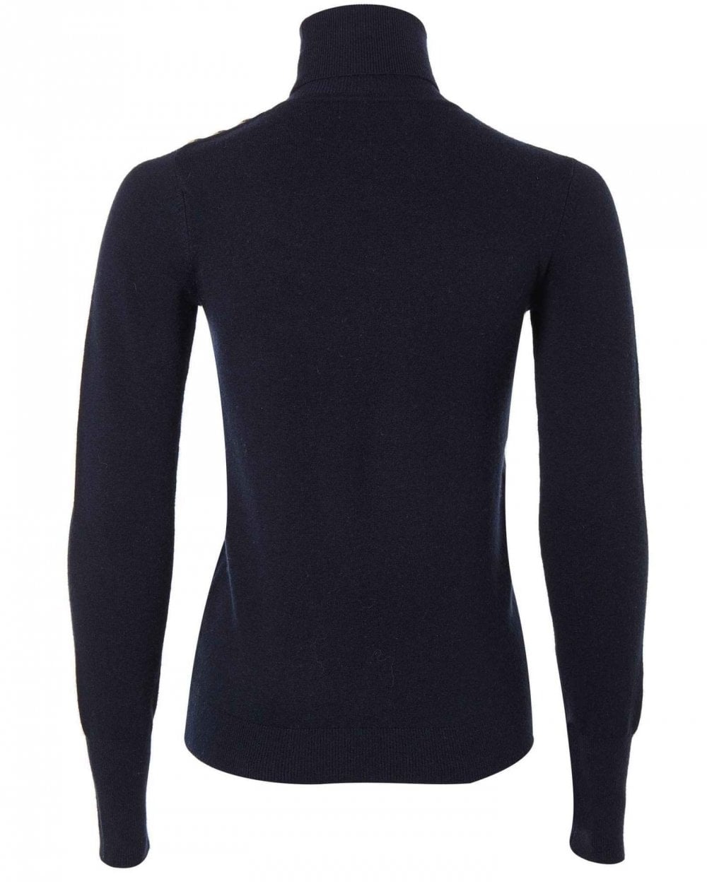 Buttoned Knit Roll Neck