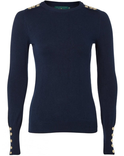 Buttoned Knit Crew Neck