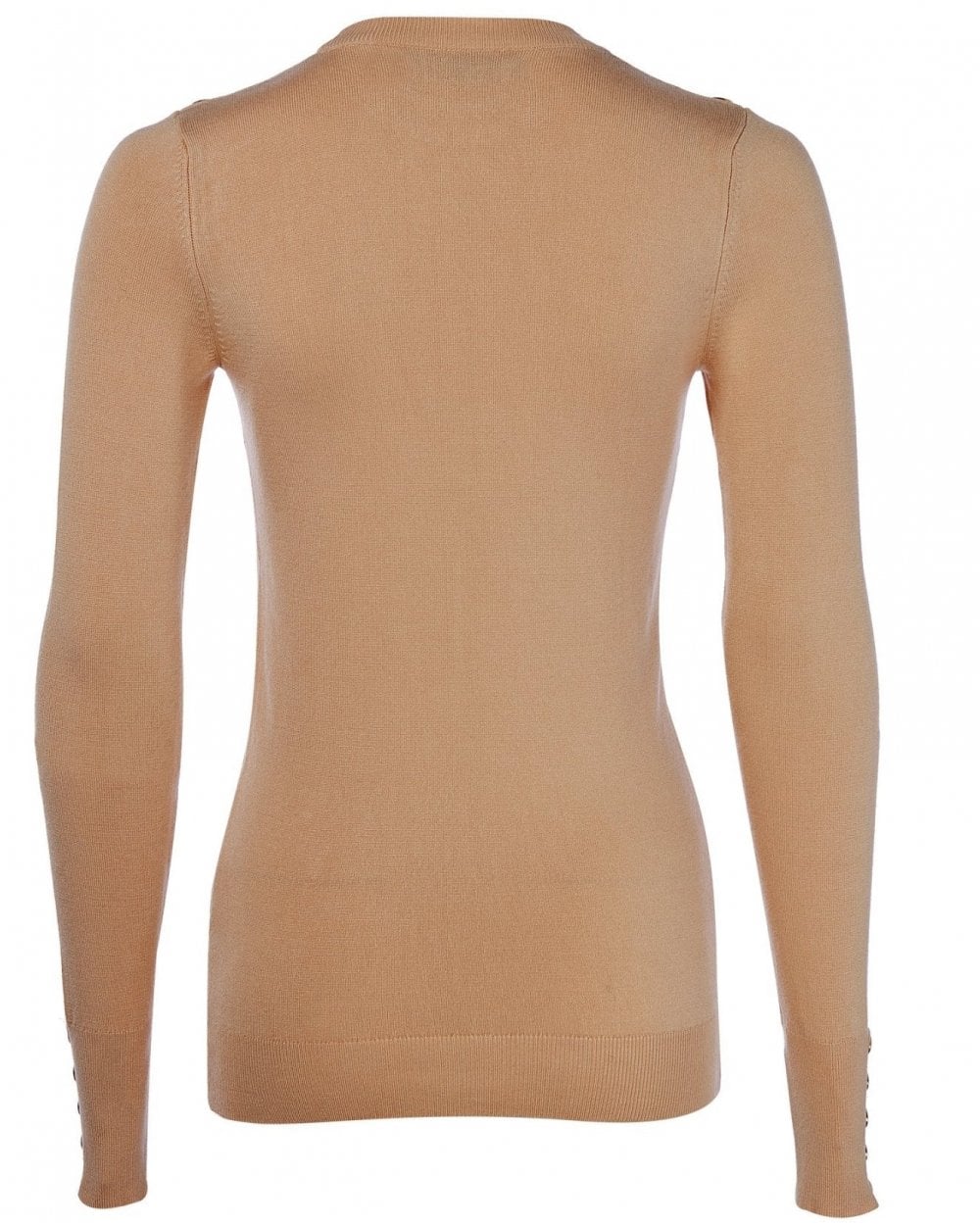 Buttoned Knit Crew Neck