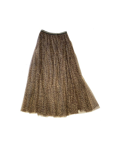 Tulle Leopard Print Skirt - Medium
