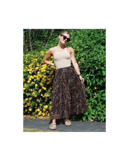 Tulle Big Leopard Print Skirt - Small