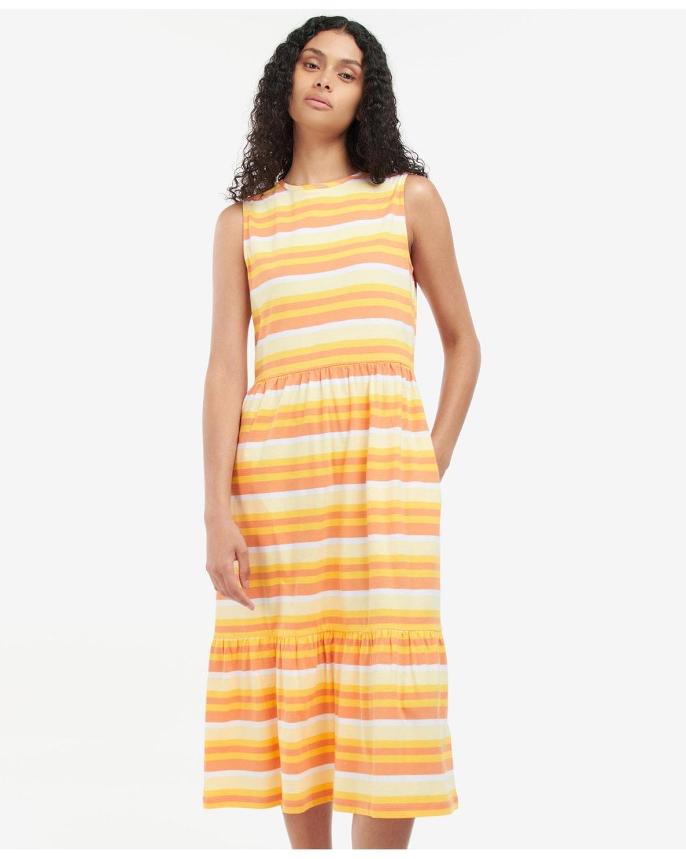 barbour orange dress Barbour International Off-the-Shoulder Ribbed Dress Orange Size UK 10 BNWT