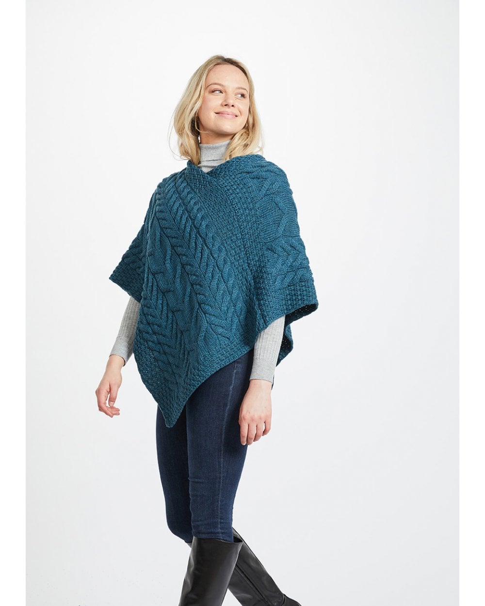 Aasleagh Falls Ladies Aran Poncho