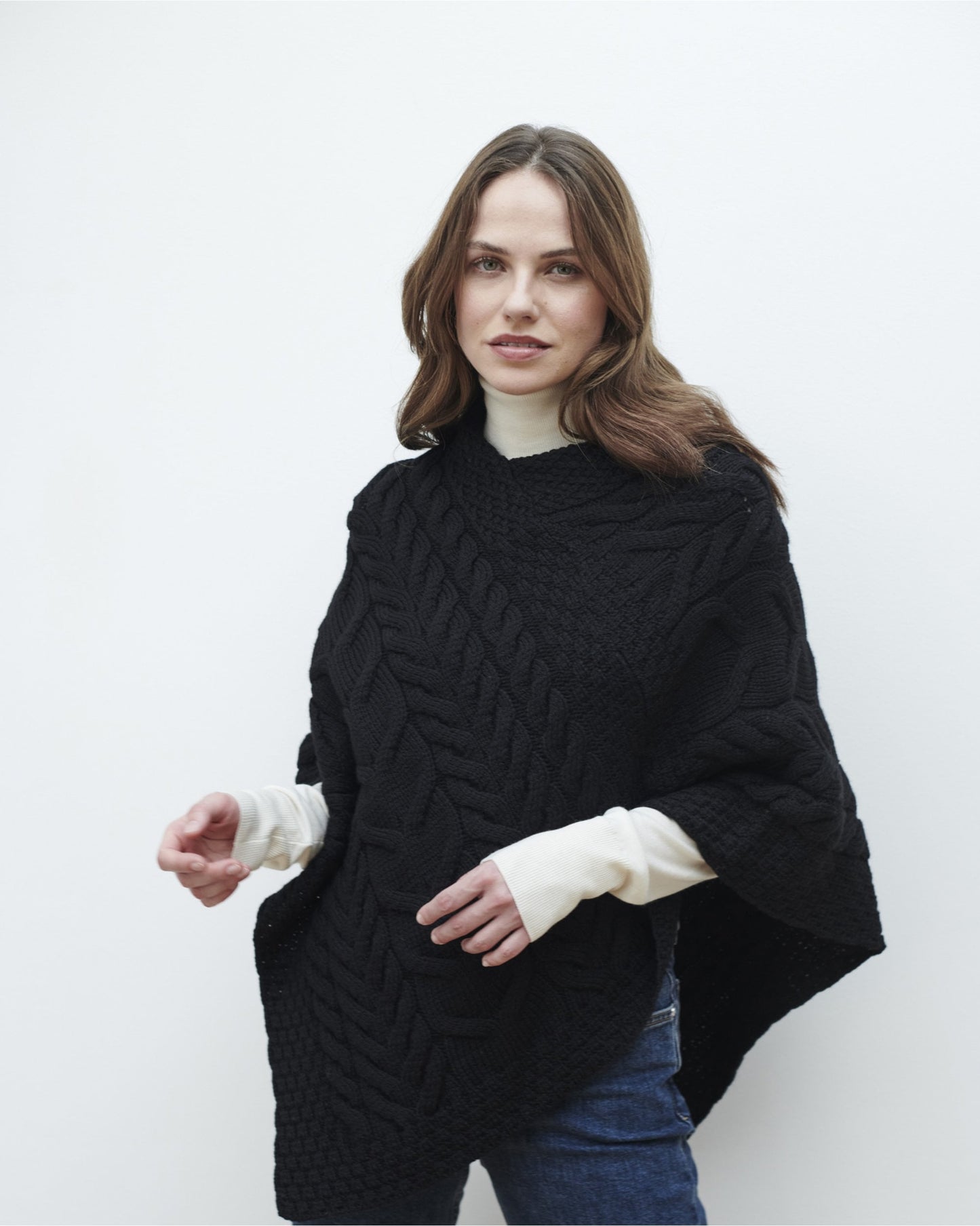 Aasleagh Falls Ladies Aran Poncho