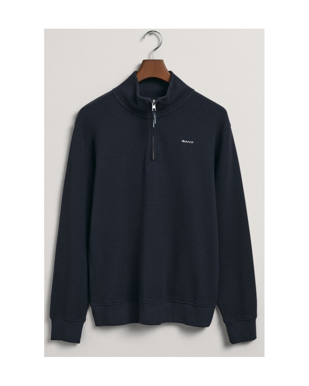 Waffle Texture Half-Zip Sweater