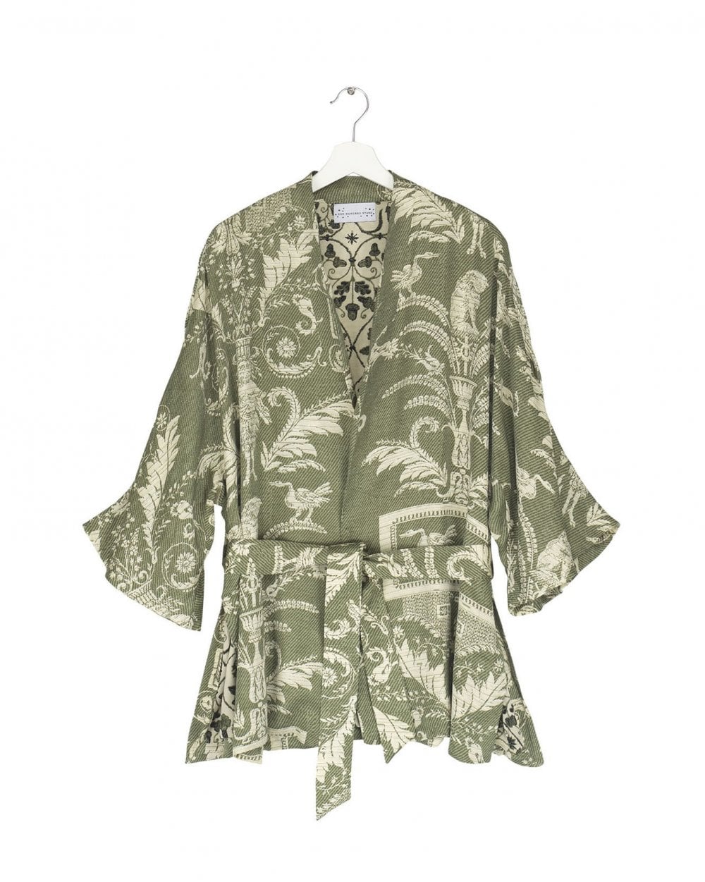 Vintage Damask Sage Wrap Jacket